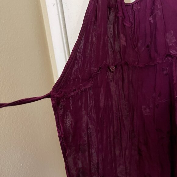 Topshop US6 Purple Floral Silk Wrap Dress – High‑Low, Spaghetti Strap - Picture 6 of 16